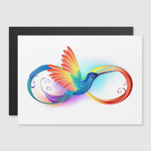 Rainbow Hummingbird with Infinity symbol Magnetic Invitation