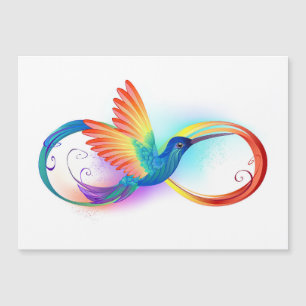 Rainbow Hummingbird with Infinity symbol Magnetic Invitation