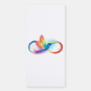 Rainbow Hummingbird with Infinity symbol Magnetic Notepad