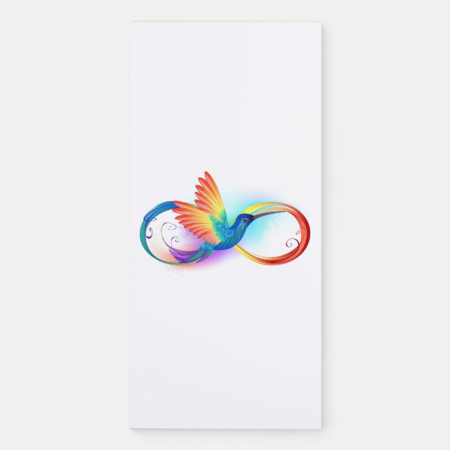 Rainbow Hummingbird with Infinity symbol Magnetic Notepad (Front)