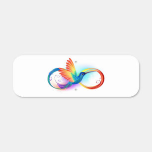 Rainbow Hummingbird with Infinity symbol Metal Sign