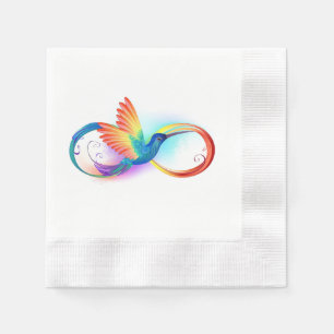 Rainbow Hummingbird with Infinity symbol Napkins