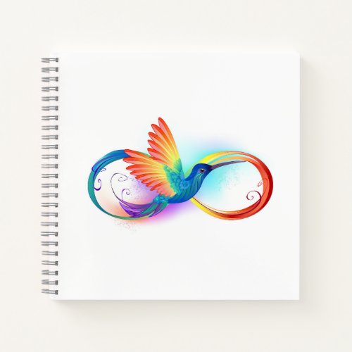 Rainbow Hummingbird with Infinity symbol Notebook