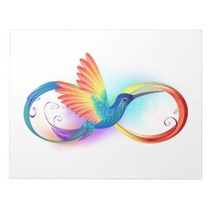 Rainbow Hummingbird with Infinity symbol Notepad