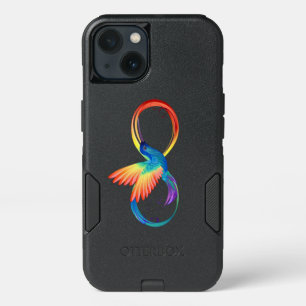Rainbow Hummingbird with Infinity symbol iPhone 13 Case