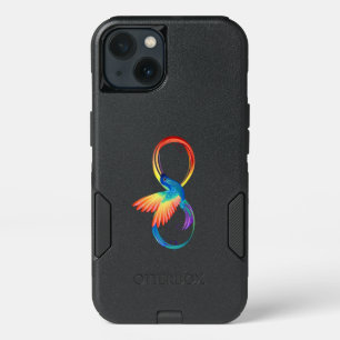 Rainbow Hummingbird with Infinity symbol iPhone 13 Case
