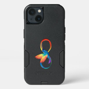 Rainbow Hummingbird with Infinity symbol iPhone 13 Case