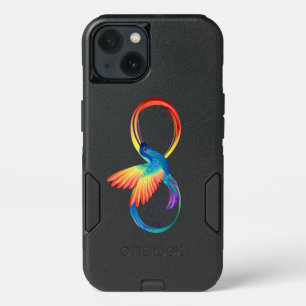 Rainbow Hummingbird with Infinity symbol iPhone 13 Case