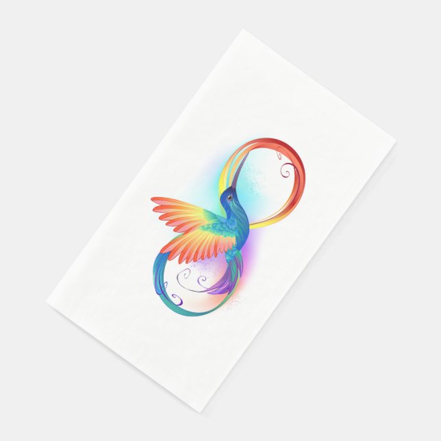 Rainbow Hummingbird with Infinity symbol Paper Guest Towels (Corner)