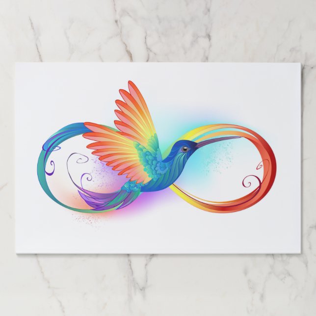 Rainbow Hummingbird with Infinity symbol Paper Pad (Front)