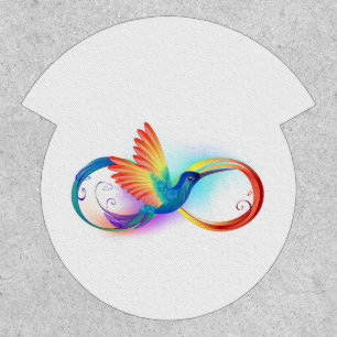 Rainbow Hummingbird with Infinity symbol Patch
