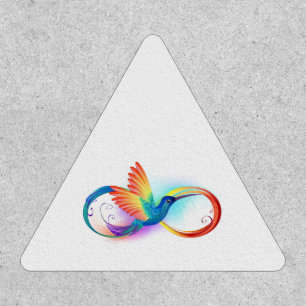 Rainbow Hummingbird with Infinity symbol Patch