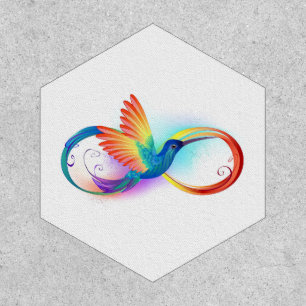 Rainbow Hummingbird with Infinity symbol Patch