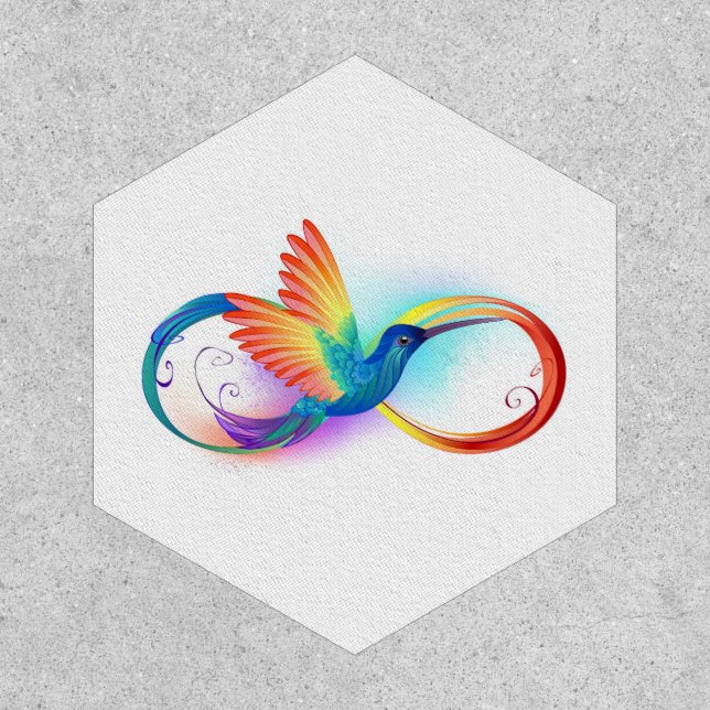 Rainbow Hummingbird with Infinity symbol Patch (Front)