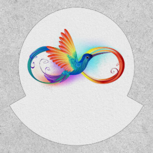 Rainbow Hummingbird with Infinity symbol Patch