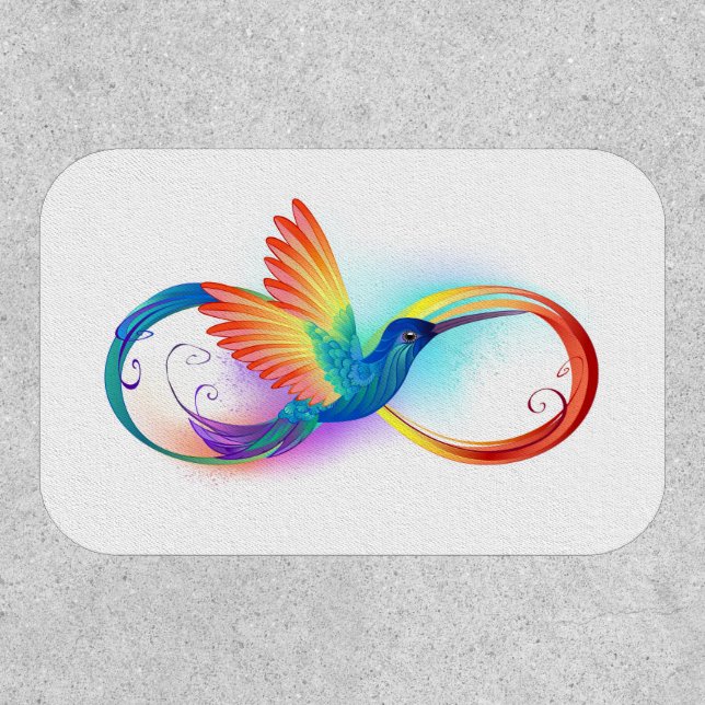 Rainbow Hummingbird with Infinity symbol Patch (Front)