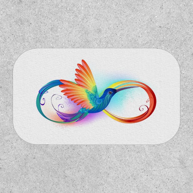 Rainbow Hummingbird with Infinity symbol Patch (Front)