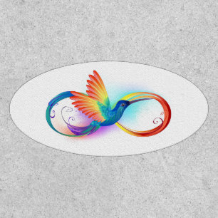 Rainbow Hummingbird with Infinity symbol Patch