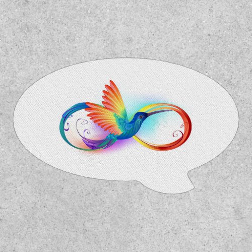 Rainbow Hummingbird with Infinity symbol Patch