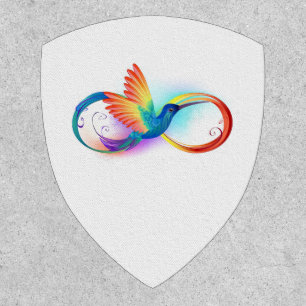 Rainbow Hummingbird with Infinity symbol Patch