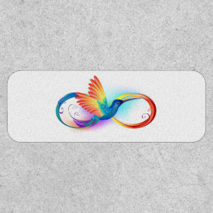 Rainbow Hummingbird with Infinity symbol Patch