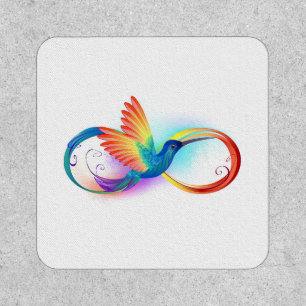 Rainbow Hummingbird with Infinity symbol Patch