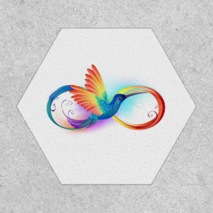 Rainbow Hummingbird with Infinity symbol Patch