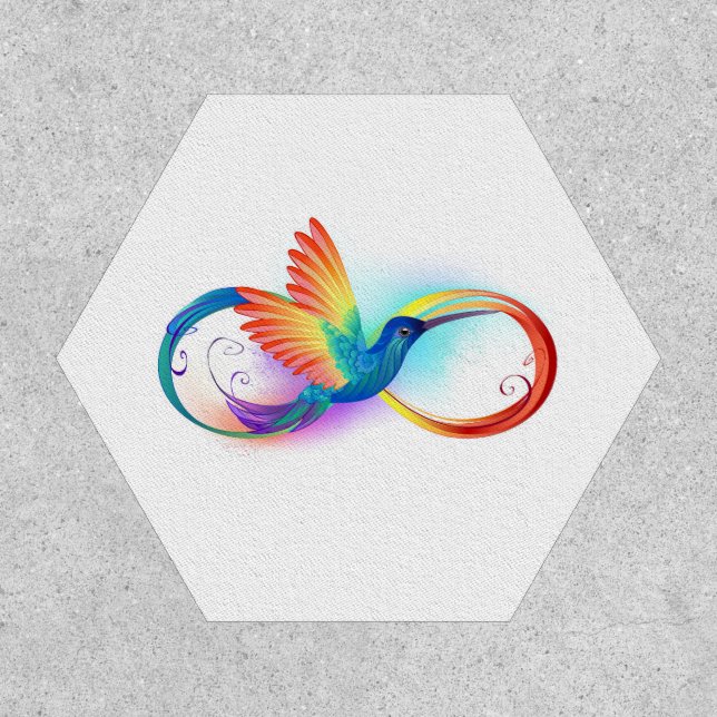 Rainbow Hummingbird with Infinity symbol Patch (Front)