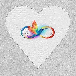 Rainbow Hummingbird with Infinity symbol Patch