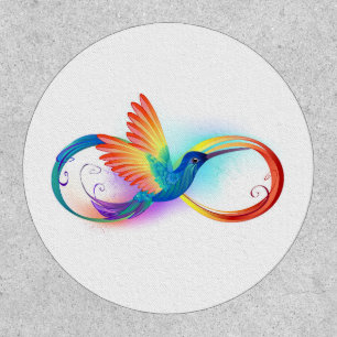 Rainbow Hummingbird with Infinity symbol Patch