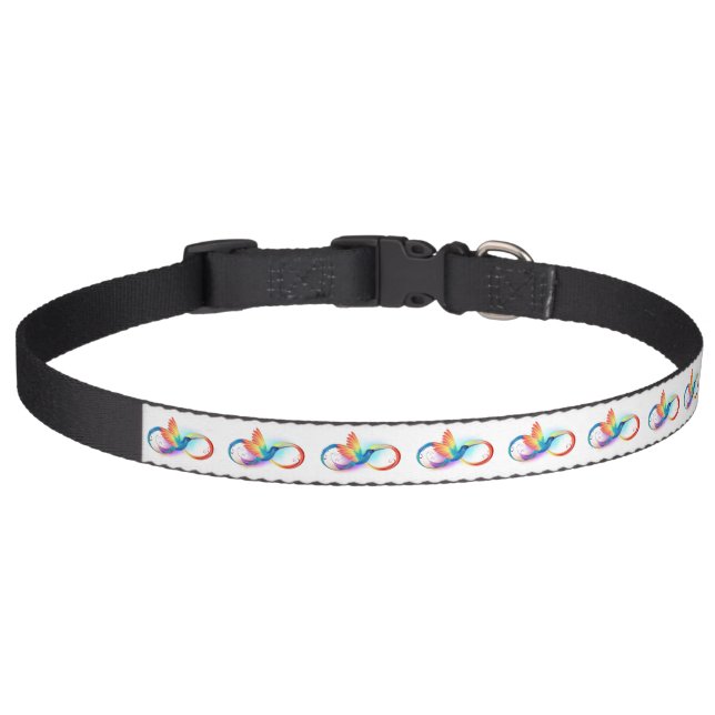 Rainbow Hummingbird with Infinity symbol Pet Collar (Front)