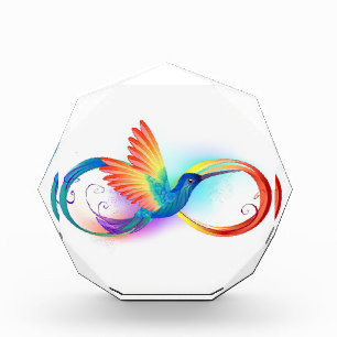 Rainbow Hummingbird with Infinity symbol Photo Block