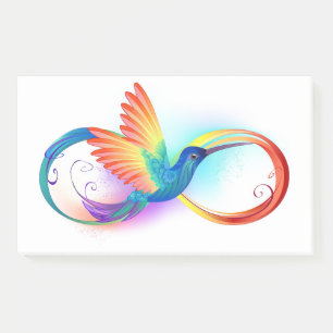 Rainbow Hummingbird with Infinity symbol Post-it Notes