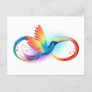 Rainbow Hummingbird with Infinity symbol Postcard