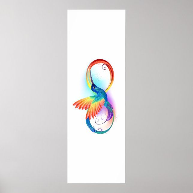 Rainbow Hummingbird with Infinity symbol Poster (Front)