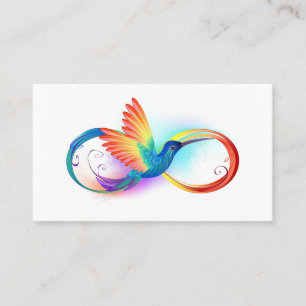 Rainbow Hummingbird with Infinity symbol Referral Card