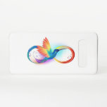 Rainbow Hummingbird with Infinity symbol Samsung Galaxy S10 Case<br><div class="desc">Beautiful infinity tattoo with rainbow hummingbird. Rainbow bird.</div>