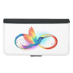 Rainbow Hummingbird with Infinity symbol Samsung Galaxy S5 Wallet Case