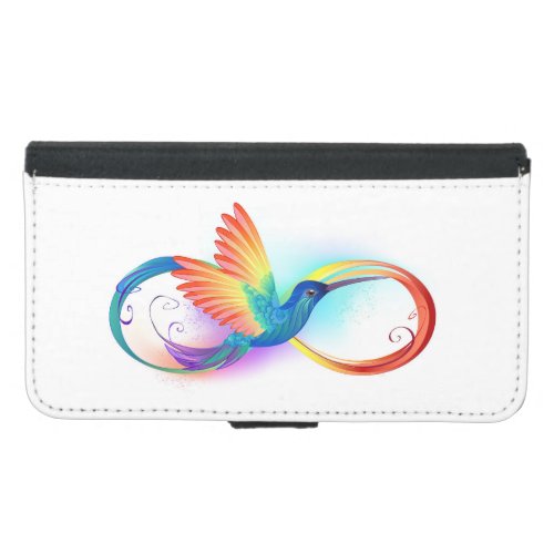 Rainbow Hummingbird with Infinity symbol Samsung Galaxy S5 Wallet Case