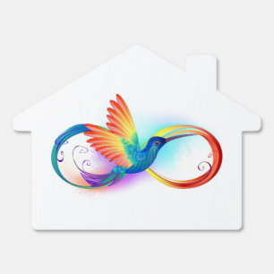 Rainbow Hummingbird with Infinity symbol Sign