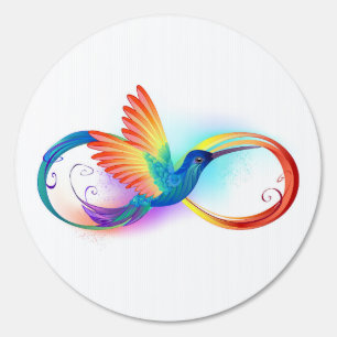 Rainbow Hummingbird with Infinity symbol Sign