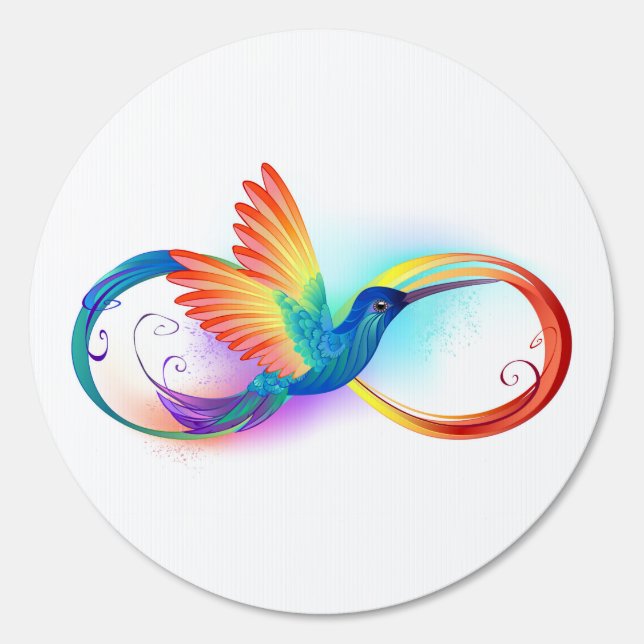 Rainbow Hummingbird with Infinity symbol Sign (Front)