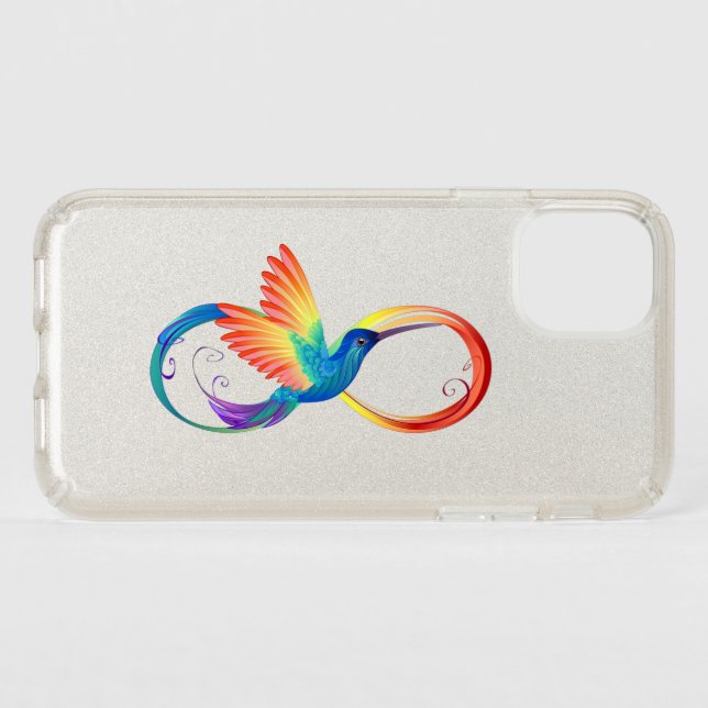 Rainbow Hummingbird with Infinity symbol Speck iPhone 11 Case (Front (Horizontal))