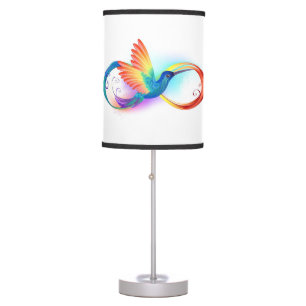 Rainbow Hummingbird with Infinity symbol Table Lamp
