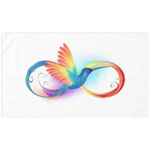 Rainbow Hummingbird with Infinity symbol Tablecloth