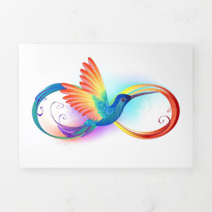 Rainbow Hummingbird with Infinity symbol Tri-Fold Program