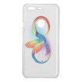 Rainbow Hummingbird with Infinity symbol Uncommon Google Pixel Case (Back)