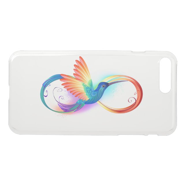 Rainbow Hummingbird with Infinity symbol Uncommon iPhone Case (Back Horizontal)