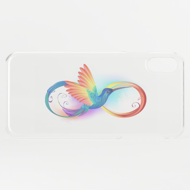 Rainbow Hummingbird with Infinity symbol Uncommon iPhone Case (Back (Horizontal))
