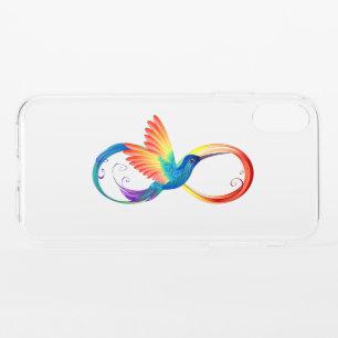 Rainbow Hummingbird with Infinity symbol iPhone XR Case
